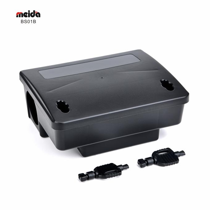 Boîte de commande de rongeurs en plastique écologique pour la station d'appât pour souris dans Black Power Source-free 0